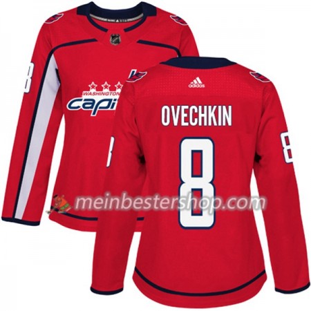 Washington Capitals Alex Ovechkin 8 Adidas 2017-2018 Rot Trikot Authentic - Dame